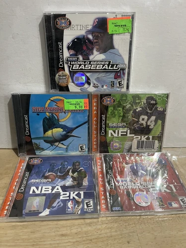 LOT OF BRAND NEW DREAMCAST GAMES BUNDLE NBA NFL MLB 2K1 BASEBALL 2K2 MARINE FISH