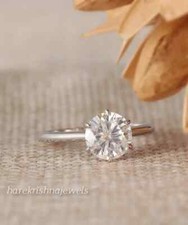 1.90CT Round Cut Lab-Created Diamond Women's Solitaire Ring 14K White Gold Over