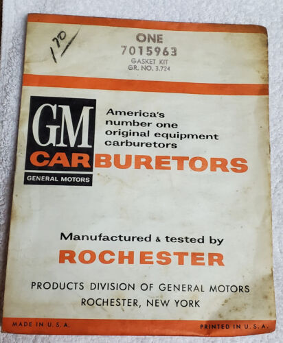 GM 7015963 Rochester Carburetor Gasket Kit 1957 Pontiac