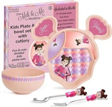 Meli  Me Kids Plate and Bowl Set w/Singing Utensils Microwave Dishwasher Safe