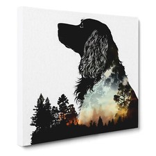 English Springer Spaniel Silhouette Canvas Wall Art Print Framed Picture Lounge