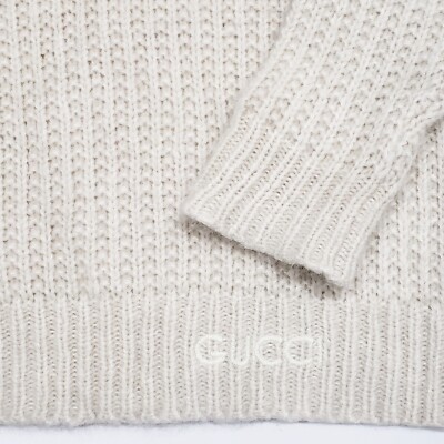 GUCCI 766263XKDJA Cashmere Silk Turtleneck Sweater Rib Knit