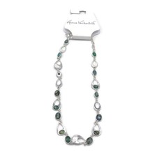 Gloria Vanderbilt Green  Silver Tone Necklace NWT