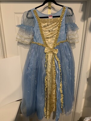 HTF VTG Disney Store Cinderella Deluxe Costume Gown Child Size L 9/10 Blue  Gold | eBay