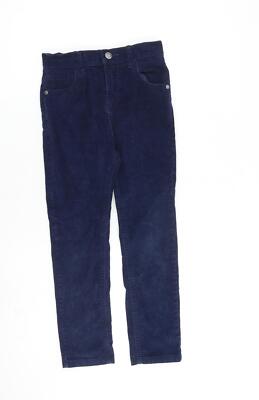 M&Co Mädchen blau Baumwollmischung Hose Größe 6-7 Jahre L21 in