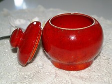 Zuckerdose rot Keramik Töpferware Handarbeit