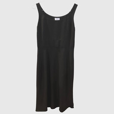 Ann Taylor Loft Black Dress Size 8 A Line Waist Accent Little Skater Party Goth