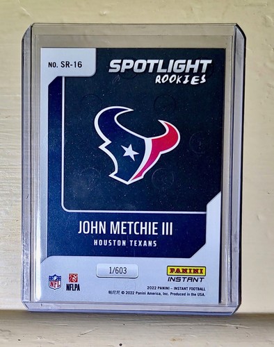 John Metchie III 2022 NFL Panini #16 Spotlight Rookie Football Card 1/603 - Picture 2 of 2