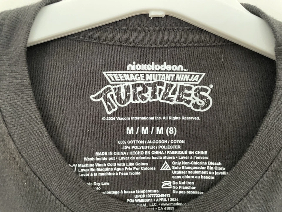 Nickelodeon Teenage Mutant Ninja Turtles Kids Boys Graphic T-Shirt Dark Gray M 8 - Image 2 of 4