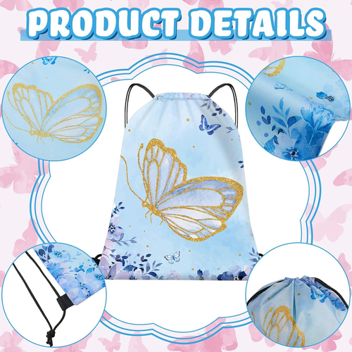 Butterfly Drawstring Bags Butterfly Party Favor Candy Goodie Party Supplies Spri - Picture 3 of 7