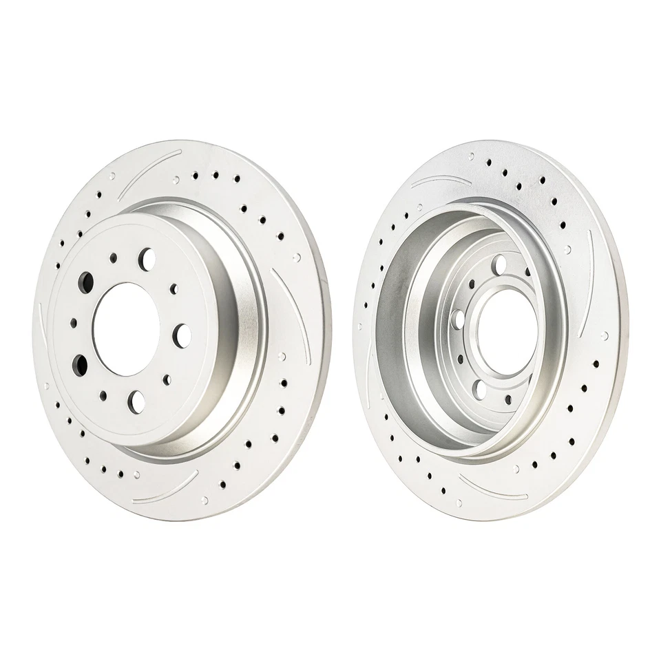 Rotor de freno trasero sólido perforado y pastilla para Volvo S80 1999-06; S60 01-09 34206+D795 Foto 2 de 4