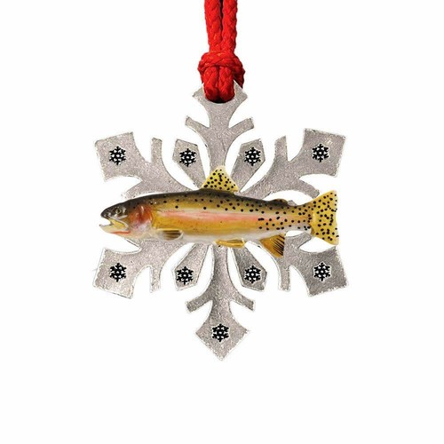 Pewter Cutthroat Trout Snowflake Christmas Tree Ornament, Made in the USA - Picture 32 of 35