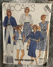 #3076 McCalls Skirt, Pants, Top, Dress, Separates Coat sewing pattern Size 24