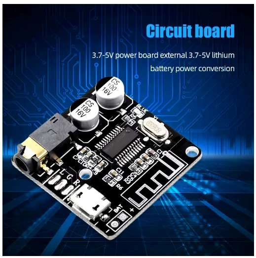 Modulo ricevitore audio Bluetooth 5.0 - Scheda decoder MP3 lossless, 3.7-5V, AUX - Immagine 2 di 4
