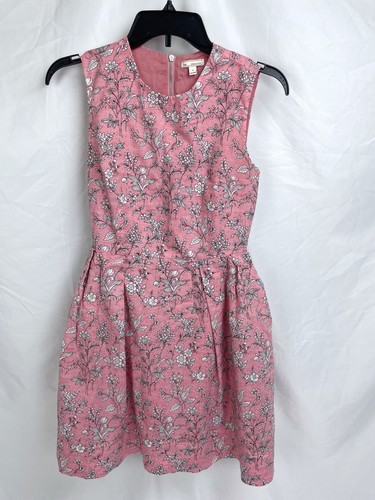 Gap Damen Größe 0 rosa ärmellos Blumenmuster Baumwolle Kleid gefüttert