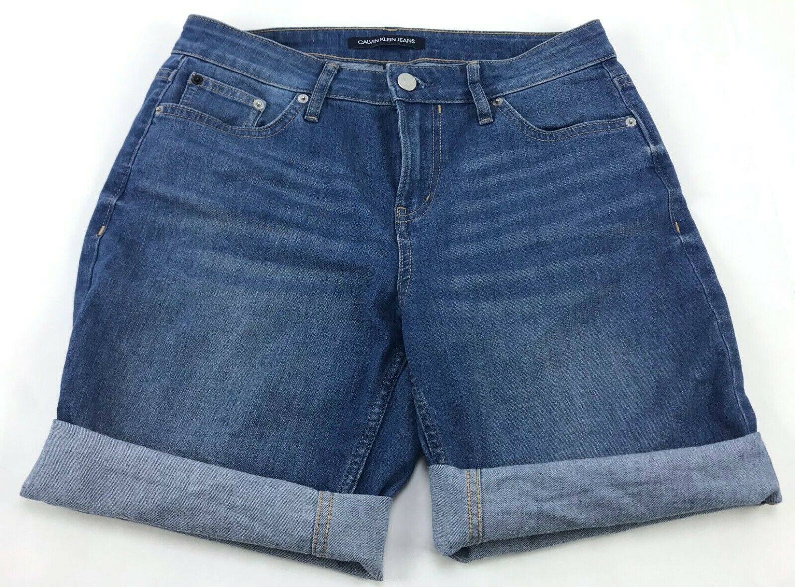 Calvin Klein Ladies' Soft Denim Bermuda Shorts Size 8 Blue