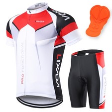 Lixada Men's Cycling Jerseys Short Sleeves Bike Shirt Padded Shorts Set stylish