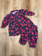 Vintage 90s OshKosh Girls Floral Corduroy 2-Piece Outfit Dress Pants 3T USA