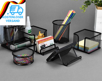 6Pcs Schreibtisch Organizer Mit 3 FäChern Mesh Metall BüRo-Organizer Mit Stiftha