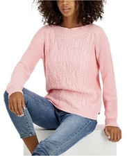 NWOT Women's Tommy Hilfiger Cable Knit Pullover Sweater Preppy Academia XL