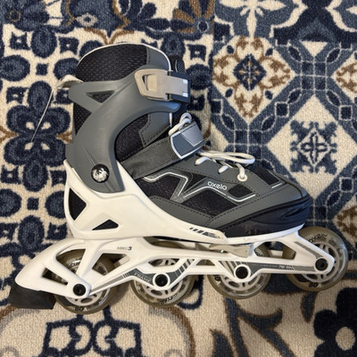 Oxelo Fitness-Inline-Skates Kinder verstellbar Gr. 35-38 grau/weiß 2 mal getrg.