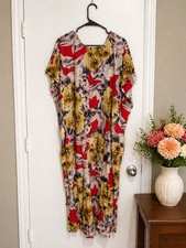 African Boubou Kaftan Maxi Ankara Dashiki Loose Fit One Size Casual Dress
