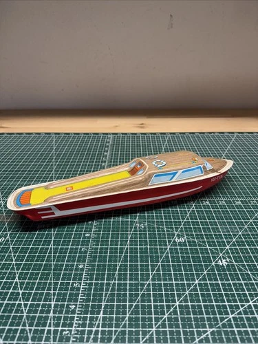 Ohio Art Tin Boat - 1960s Tin Toy USA - Vintage