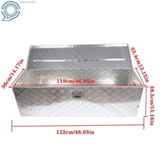 49" x15" x 15" Rectangular Aluminum Tool Box for Garage Job site Flatbed Trailer