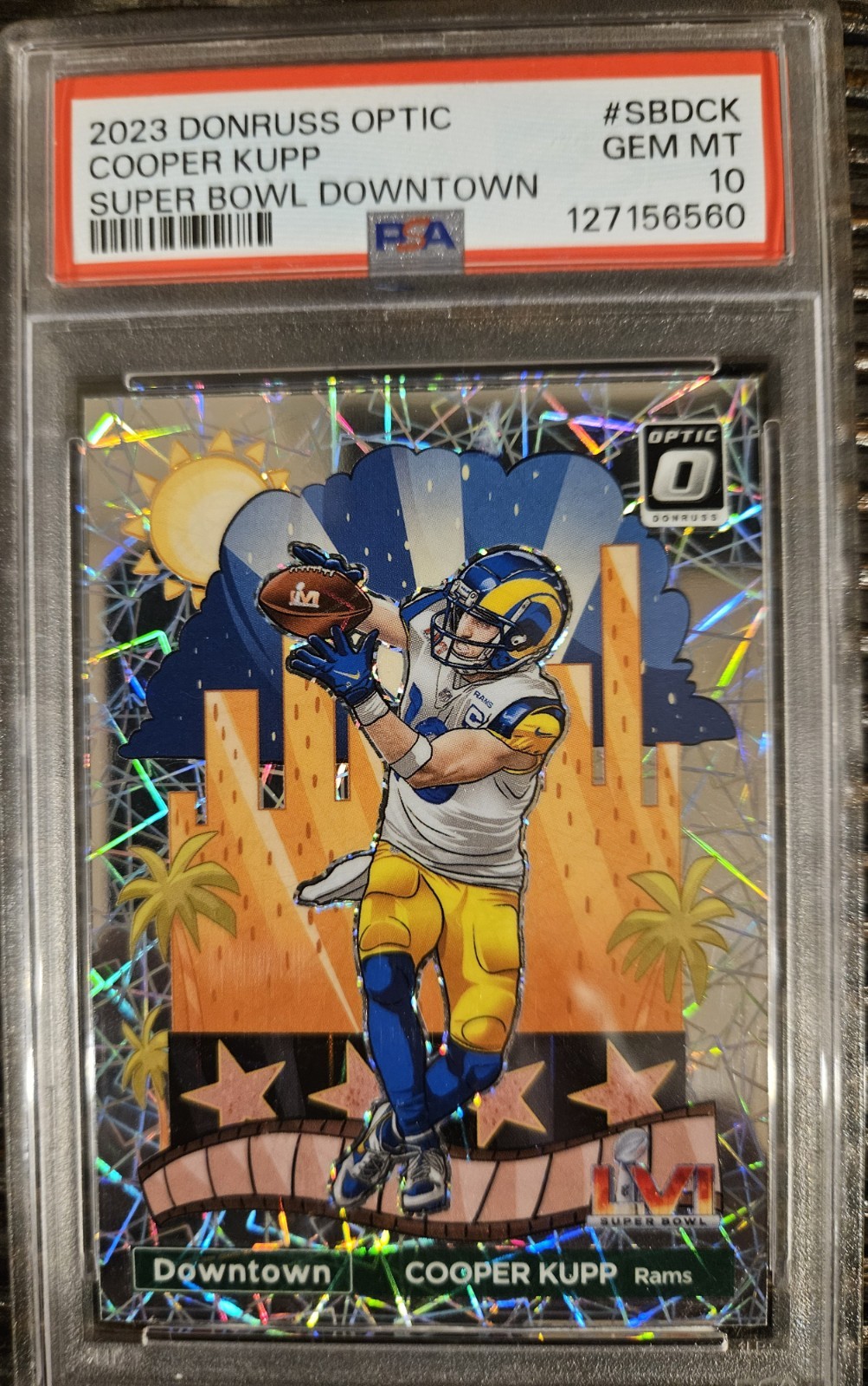 COOPER KUPP - 2023 DONRUSS OPTIC SUPER BOWL DOWNTOWN - RARE - PSA 10