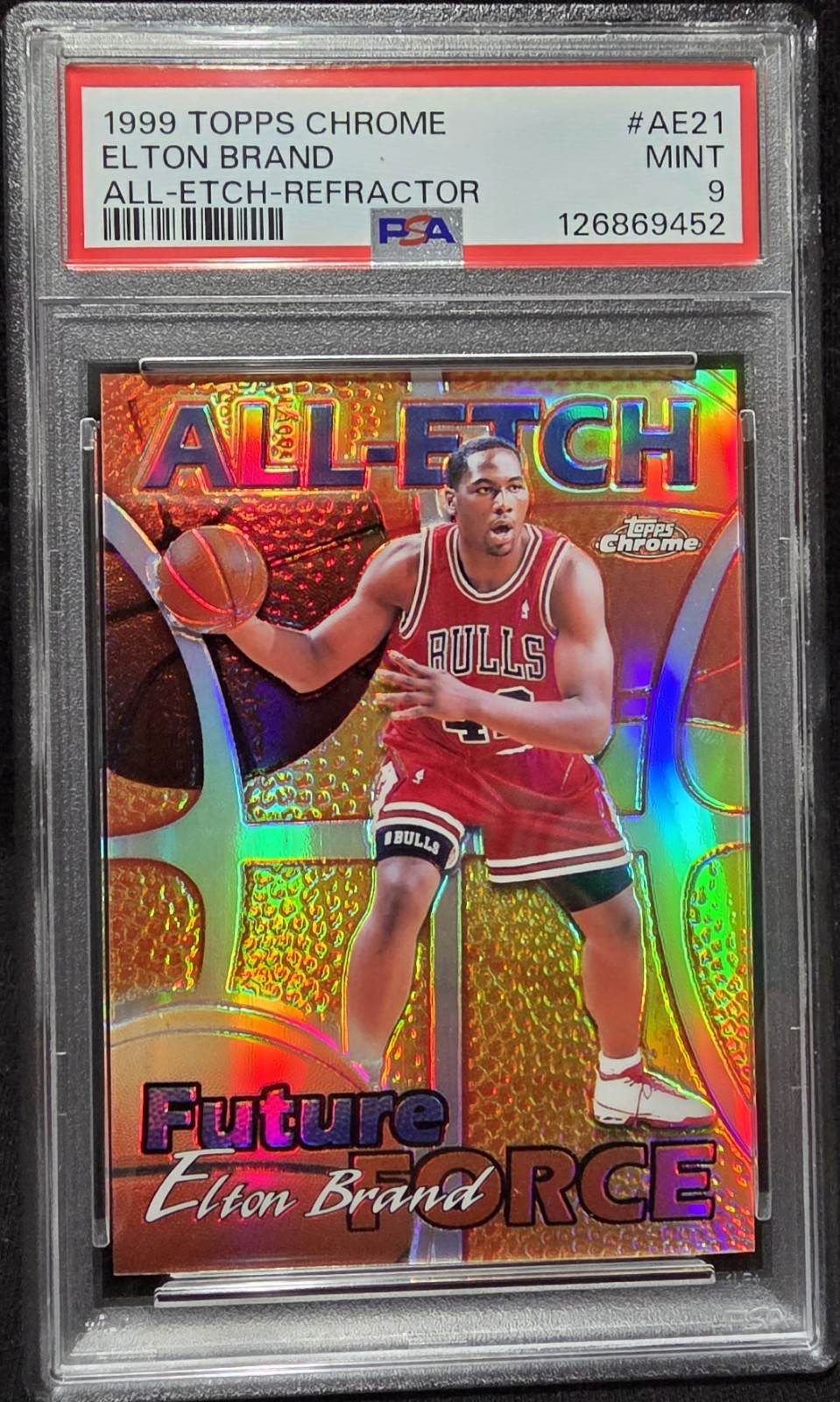 1999 Topps Chrome All-Etch REFRACTOR Elton Brand Rookie Card PSA 9 Mint 1 Higher