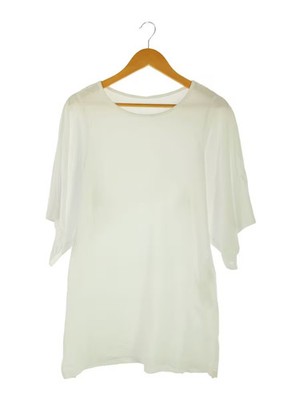 YOHJI YAMAMOTO Side Slit Top, Size 2, Cotton, White, Solid Color, FV-B08-020