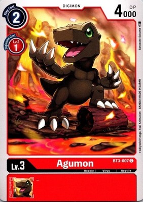 Agumon BT3-007 Common Red Rookie (Lv3) Digimon Card CCG