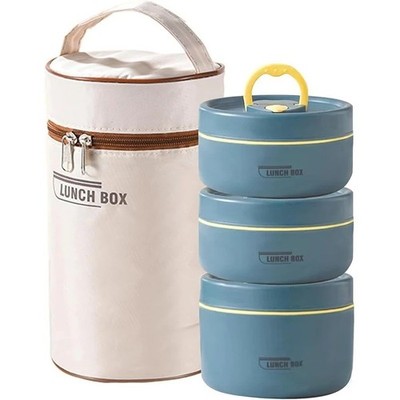 Tragbares isoliertes Essen Mittagessen Behälter Set mit Thermo Brotdose 3 separate UK