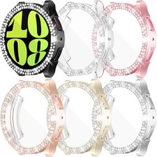 6 Pack Screen Protector Case for Samsung Galaxy Watch 6 44mm Bling Bumper
