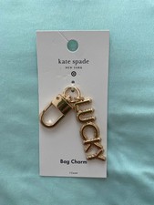    new Kate Spade New York X Target Gold LUCKY Key Fob Bag Charm Keychain   