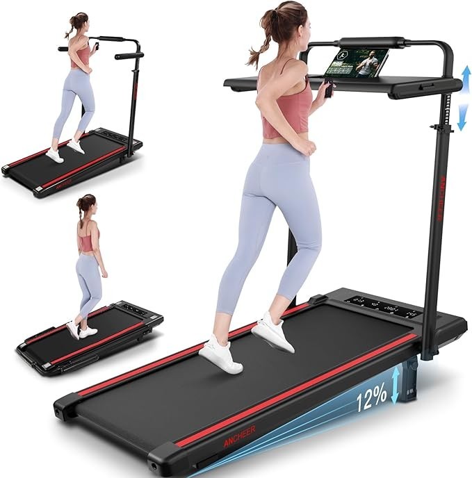 Foldable Under Desk Treadmill for Home Use, Remote-Controlled with LED Display#