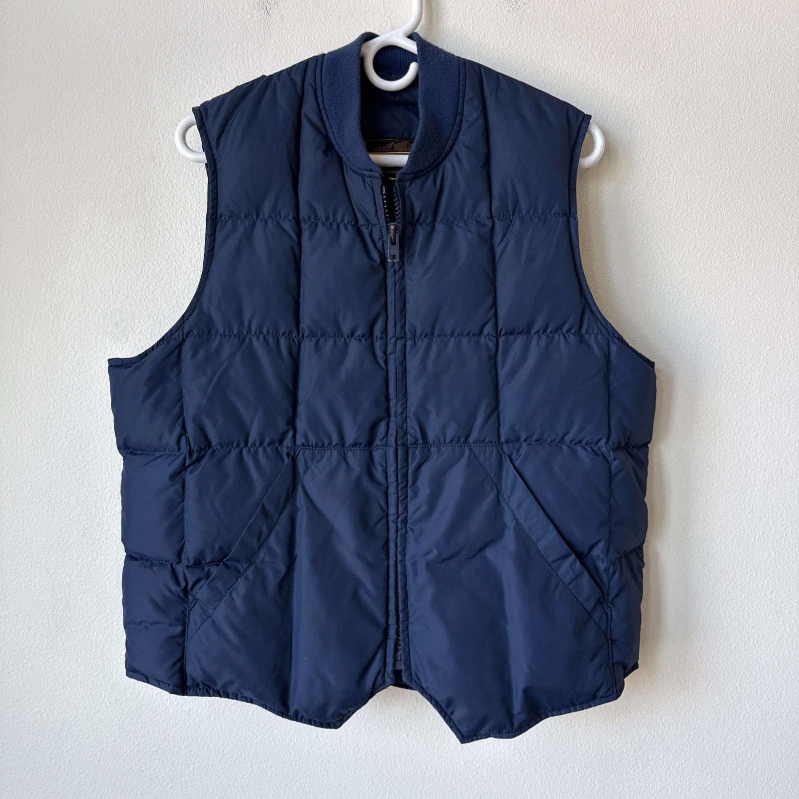 Vintage Eddie Bauer Goose Down Quilted Puffer Outdoor Camp Vest Black Label Med
