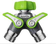 Garden Hose Splitter 2 Way Heavy Duty Water Hose Y Spigot Splitter with Shutoff