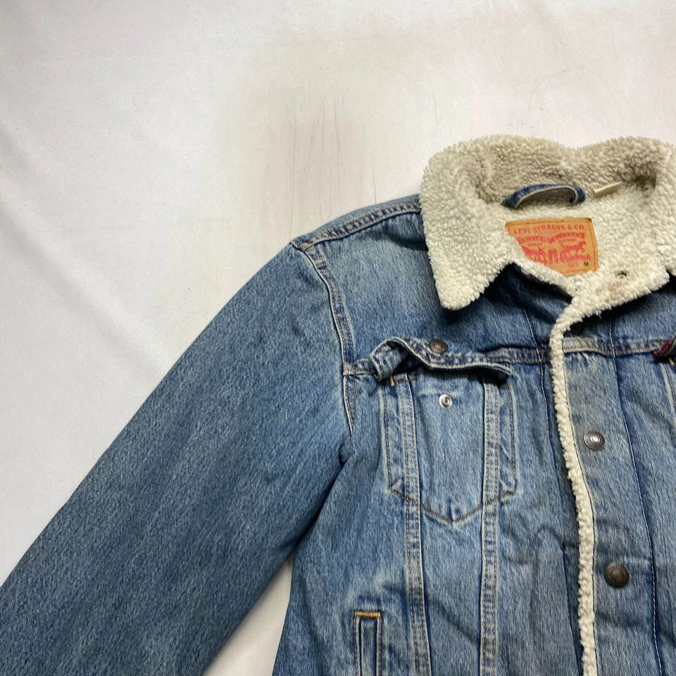 Chaqueta de Camionero Sherpa Vintage Levi's Tipo Iii Para Hombre Azul Medio Denim Algodón Foto 4 de 4