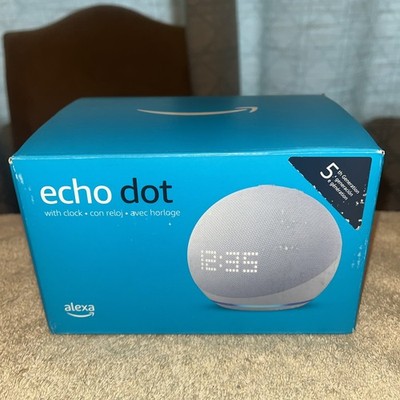 NEW Amazon Echo Dot ( 5th Gen ) Smart Speaker With Clock C4E8S3 - Glacier White