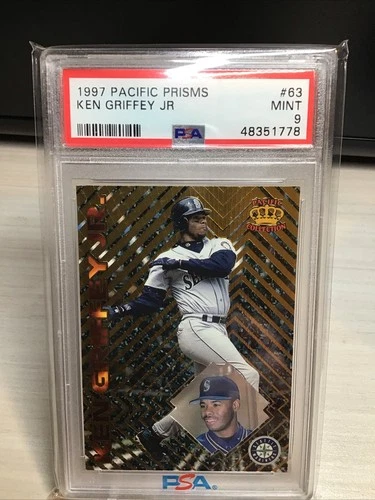 1997 Pacific Collection Ken Griffey Jr Prism Acetate #63 PSA 9 POP 5 !