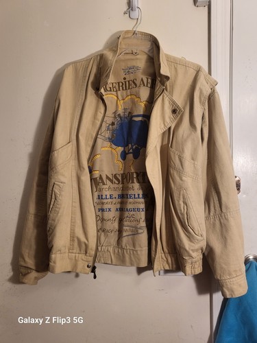 Vintage Mirage Jacket Mens M kaki Brown Bomber Pockets Casual Outdoors - Picture 3 of 7