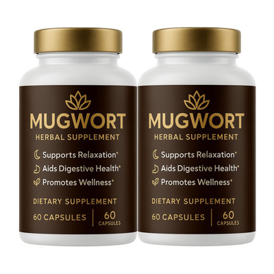 Mugwort Capsules   Herbal Digestive Support, Relaxation & Wellness Aid 120ct