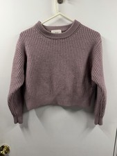 Wilfred Womens Sweater 100 Merino Wool Aritzia Crop Maria Mauve