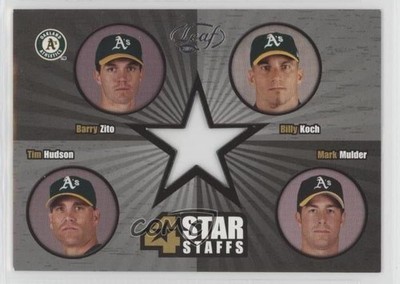 2005 Leaf 4 Star Staffs Die-Cut 178/250 Barry Zito Billy Koch Tim Hudson 12sf