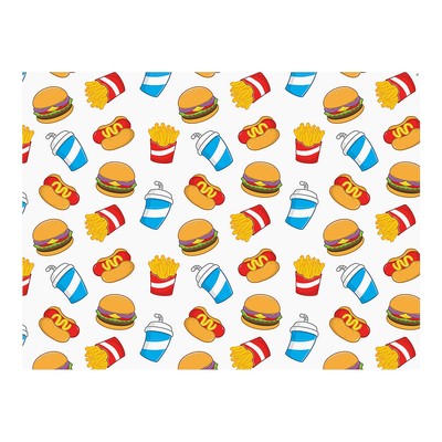 Fast Food Party Polyester Backdrop, 8 Ft x 6 Ft