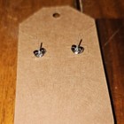 Handcrafted Plastic Blue Peep Silver Heart Stud Earrings Animal Theme — photo 2