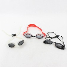 Lot de 3 lunettes de natation assorties sans marque (rouge, noir, blanc)