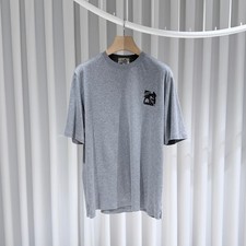 Hermes Leather Patch Cotton Short Sleeve T-Shirt Gray 156411602 P 