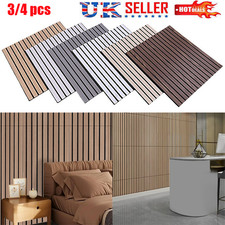 3/4pcs Acoustic Wall Panel 10mm thickness Wood Slat Decorative Home Interior